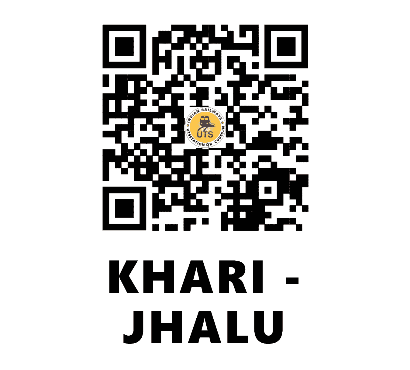UTS QR Code for KHARI - JHALU - KJLU - NR (UTTAR PRADESH)